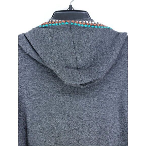 A&A Fashion Gray Floral Full Zip Hoodie Jacket Womens Small - Picture 3 of 7